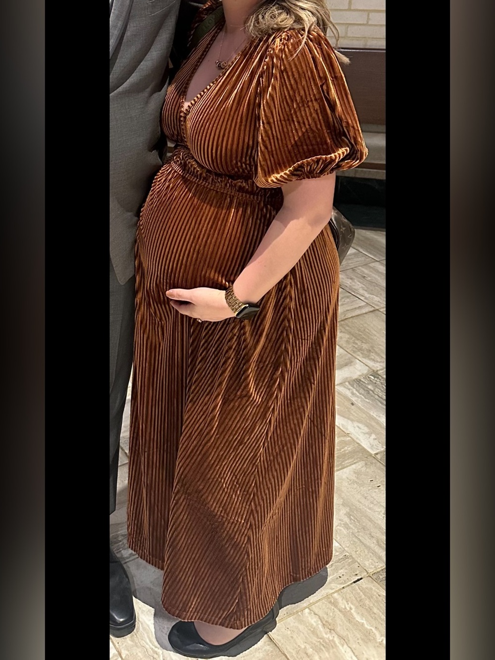 Reformation Rust Brown Velvet Maxi Dress - Picture 2 of 2